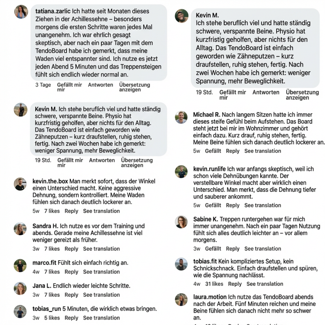 PREMIUM TENDOBOARD - Damit jeder Schritt wieder leicht wird